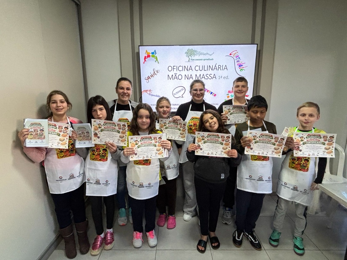 Formatura da 1° Turma da  Oficina Culinária Infantil Mão na Massa
